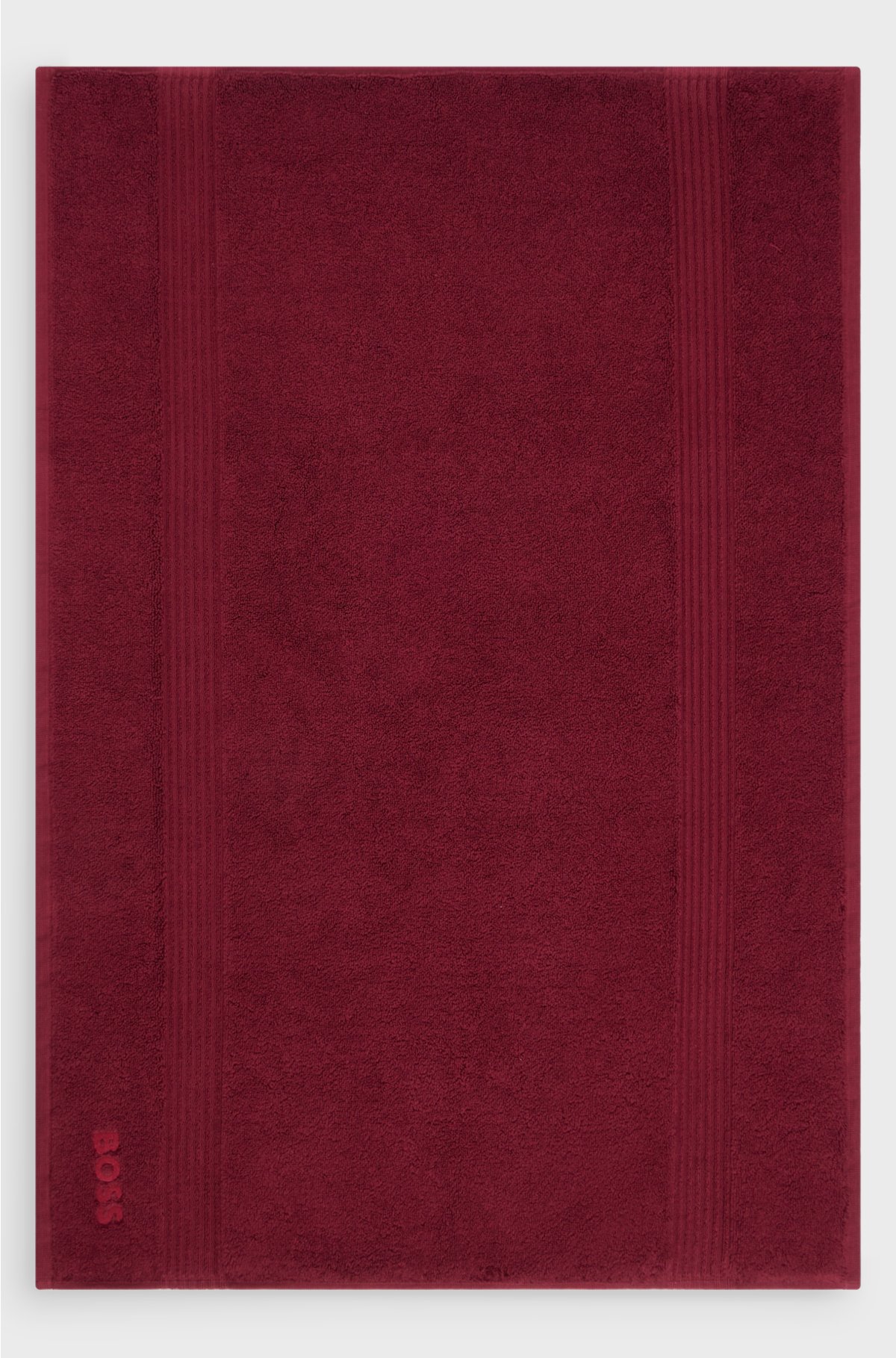 Logo bath mat in Aegean cotton, Dark Red