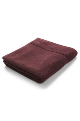 Logo bath mat in Aegean cotton, Dark Red