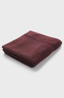 Katoenen badmat met logostiksel, Donkerrood