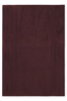 Logo bath mat in Aegean cotton, Dark Red
