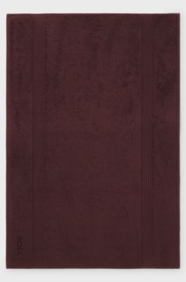 Tappetino da bagno in cotone con logo ricamato, Rosso scuro