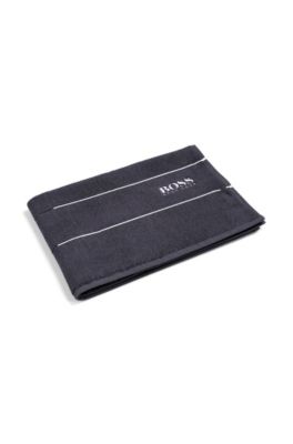 Cotton bath mat with contrast logo embroidery, Dark Grey