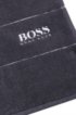 Finest Egyptian cotton bath mat with logo border, Anthracite