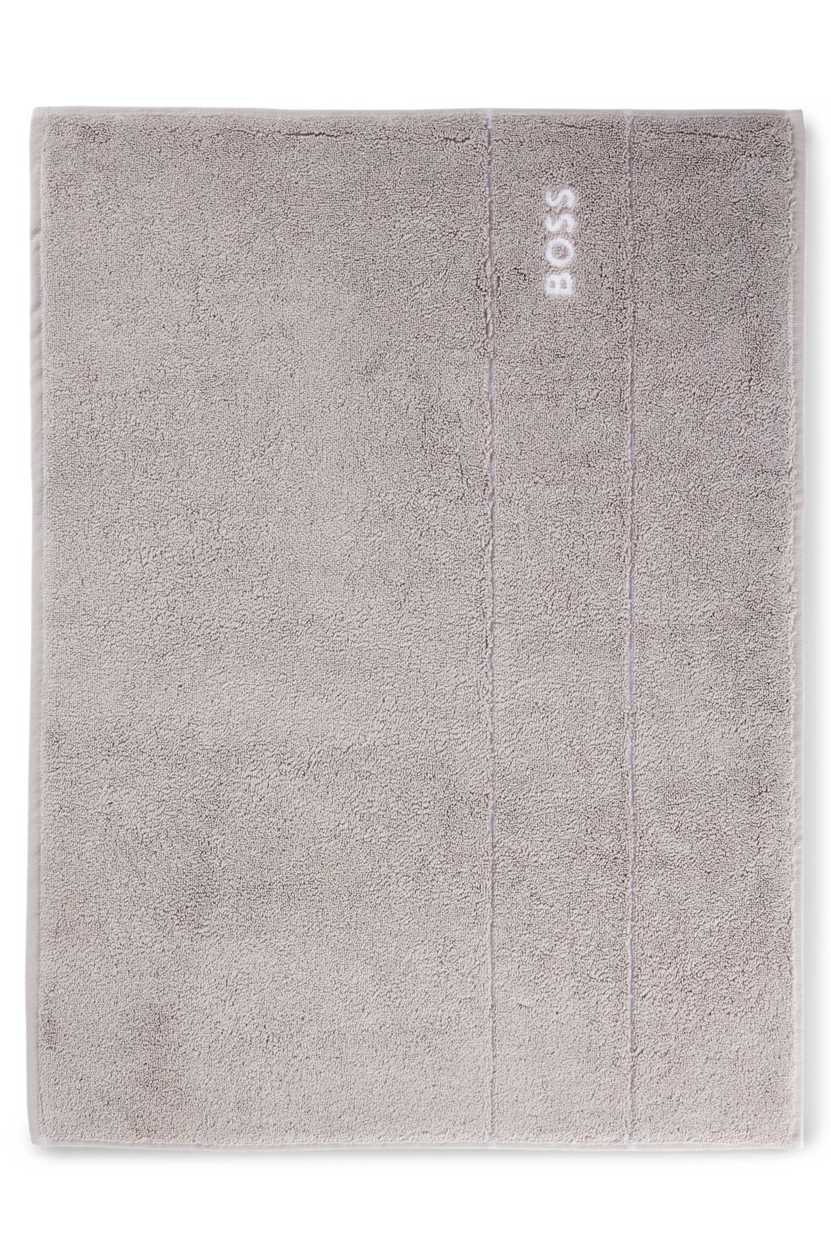 Cotton bath mat with contrast logo embroidery, Grey