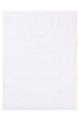 Cotton bath mat with contrast logo embroidery, White