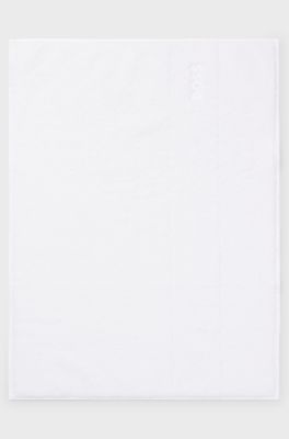 Cotton bath mat with contrast logo embroidery, White