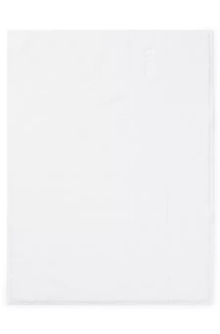 Cotton bath mat with contrast logo embroidery