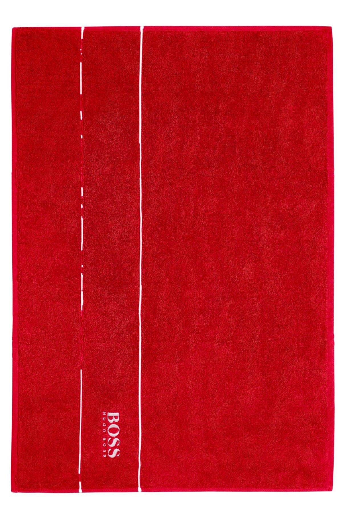 Katoenen badmat met contrasterend logostiksel, Rood