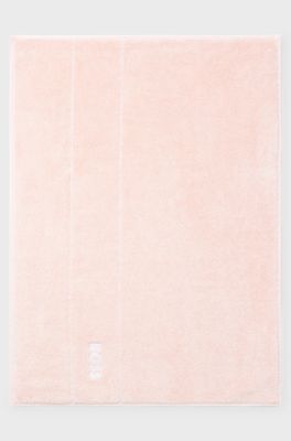Cotton bath mat with contrast logo embroidery, Pink