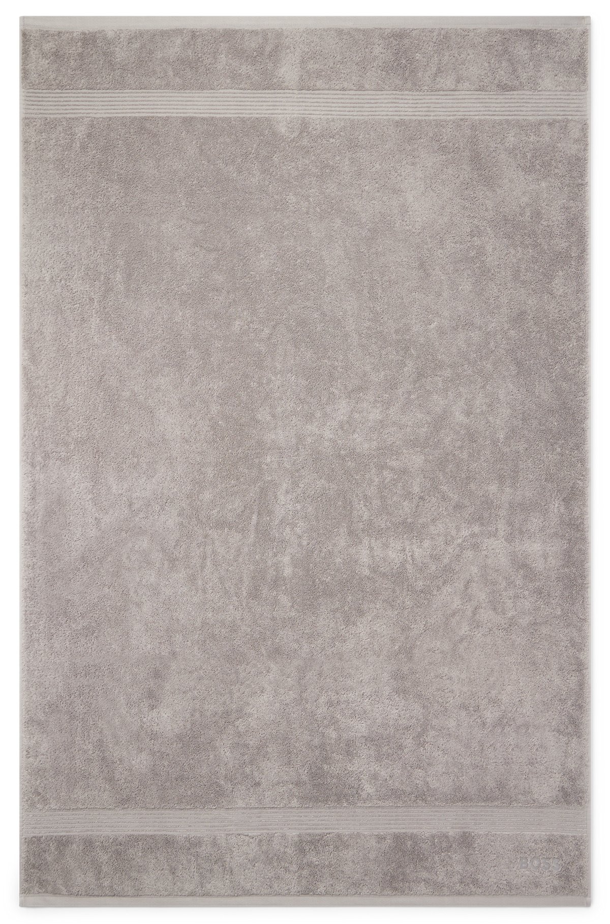 Silver Aegean-cotton bath sheet with tonal logo, Silver