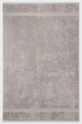 Silver cotton bath sheet with tonal embroidered logo, Silver