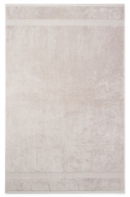 Beige Aegean-cotton bath sheet with tonal logo, Light Beige