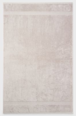 Beige Aegean-cotton bath sheet with tonal logo, Light Beige