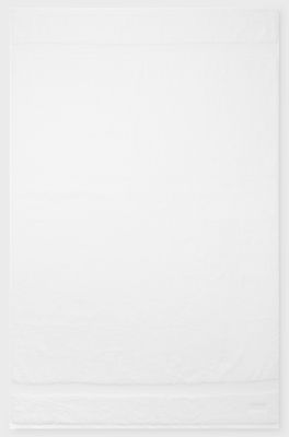 Telo da bagno in cotone bianco con logo ricamato tono su tono, Bianco