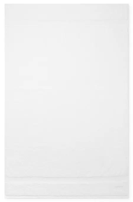White cotton bath sheet with tonal embroidered logo