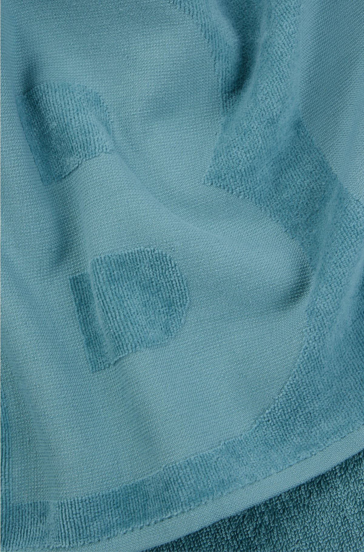 Cotton bath sheet with logo and signature-stripe strap, Turquoise