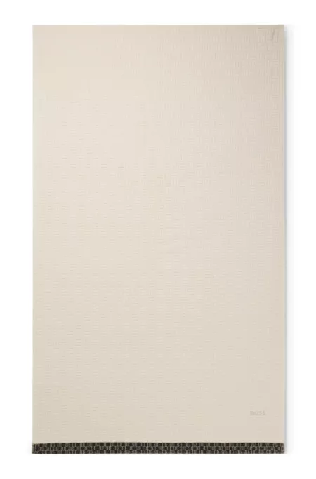 Drap de bain en velours de coton jacquard sculpté