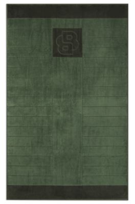 Katoenen badlaken met Double B-monogram, Groen