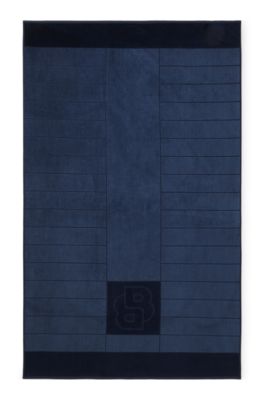 Cotton bath sheet with Double B monogram, Dark Blue