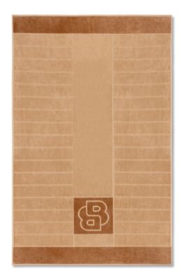 Cotton bath sheet with carved Double B monogram, Light Brown