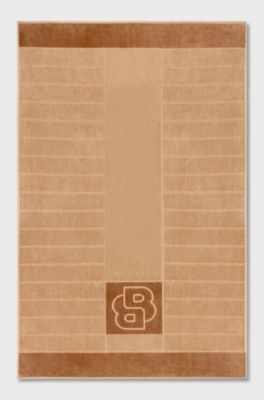 Cotton bath sheet with carved Double B monogram, Light Brown