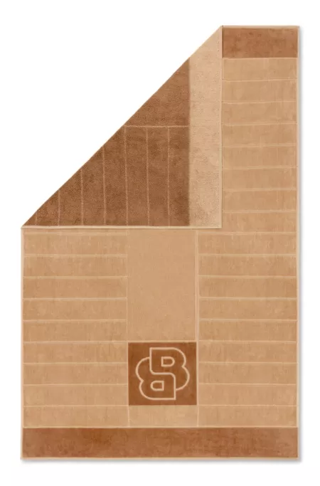 Drap de bain en coton à monogramme Double B en relief