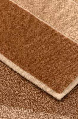 Cotton bath sheet with carved Double B monogram, Light Brown