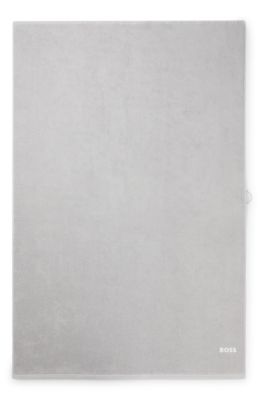 Cotton bath sheet with contrast embroidered logo, Silver