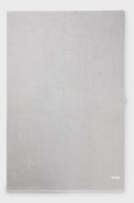 Cotton bath sheet with contrast embroidered logo, Silver