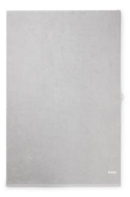 Cotton bath sheet with contrast embroidered logo 1