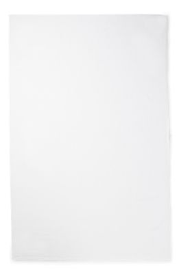 Cotton bath sheet with contrast embroidered logo, White