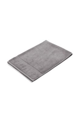 Cotton bath sheet with embroidered logo, Silver