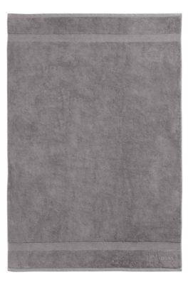 Cotton bath sheet with embroidered logo, Silver