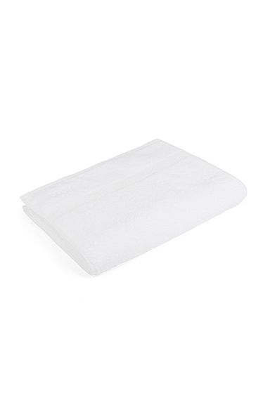 Aegean-cotton bath sheet with tonal logo, White
