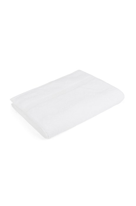 Toalla de baño extragrande con logo en algodón del Egeo, Blanco