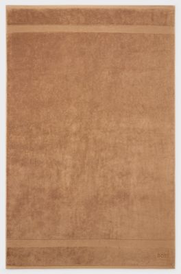 Aegean-cotton bath sheet with tonal logo, Brown