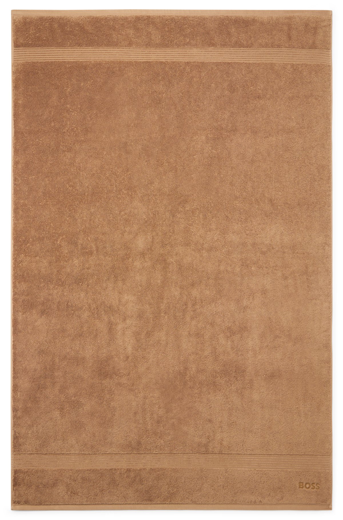 Aegean-cotton bath sheet with tonal logo, Brown