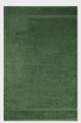 Katoenen badlaken met logostiksel, Groen