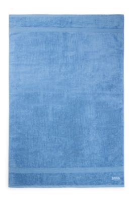 Aegean-cotton bath sheet with tonal logo, Dark Blue