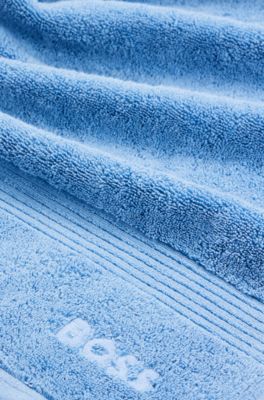 Toalla de ba&ntilde;o de algod&oacute;n del Egeo con logo tonal, Azul oscuro