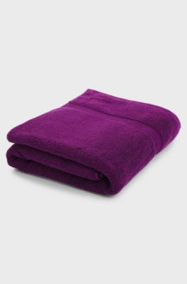 Drap de bain en coton avec logo brod&eacute;, Lilas