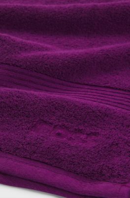 Cotton bath sheet with embroidered logo, Purple