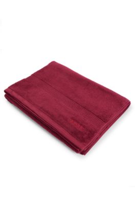 Aegean-cotton bath sheet with tonal logo, Dark Red