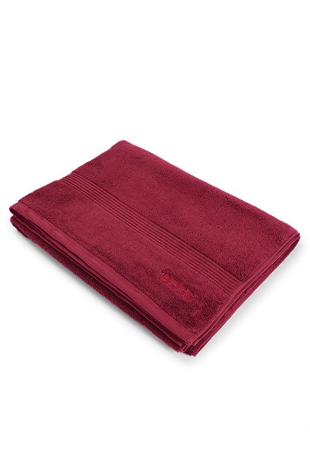 Aegean-cotton bath sheet with tonal logo, Dark Red