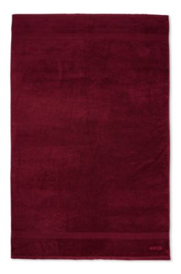 Aegean-cotton bath sheet with tonal logo, Dark Red