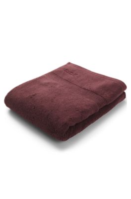 Aegean-cotton bath sheet with tonal logo, Dark Red