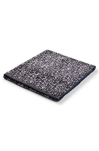 Toalha de banho de algodão jacquard azul com borda de cetim, Cinzento-escuro