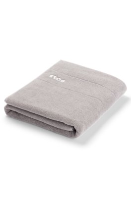 Drap de bain en coton avec logo brodé blanc