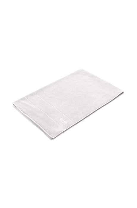 Finest Egyptian cotton bath sheet with logo border, Silver