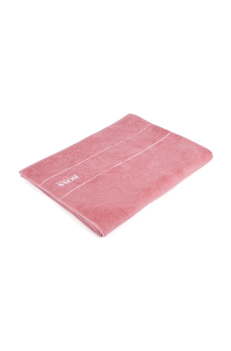 Egyptian-cotton bath sheet with contrast logo, Pink